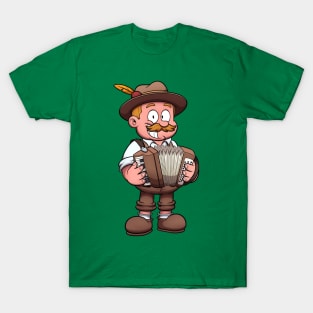 Bavarian Man Playing The Accordion T-Shirt